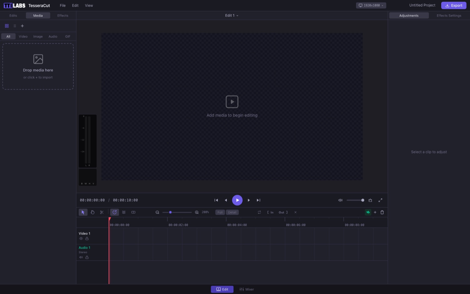 TesseraCut — browser-native video editor