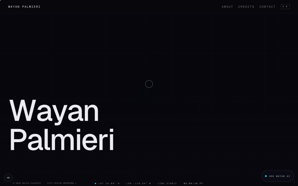 Wayan Palmieri — website design